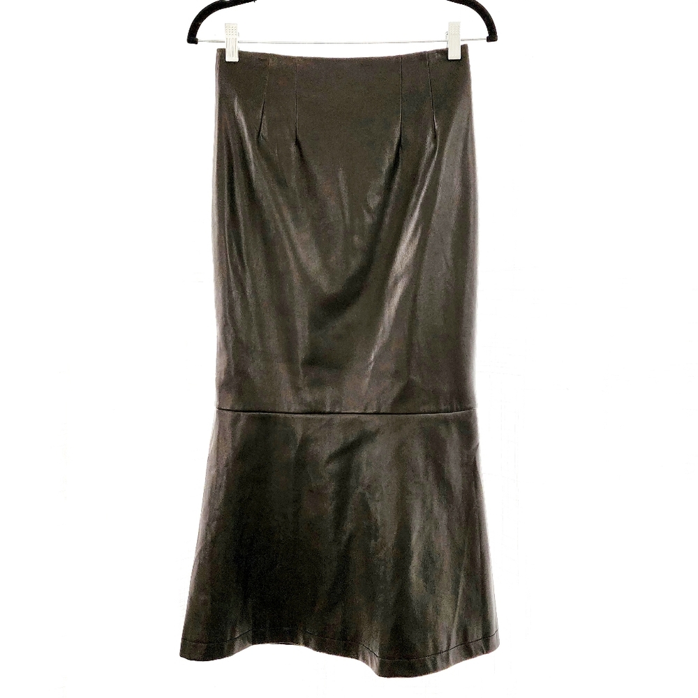 Staud Laurel Skirt Black Vegan Leather, size 2